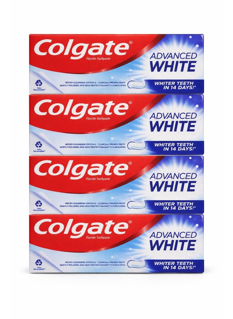 كولجيت معجون أسنان مبيض أدفانسد وايت – 100 مل ×4 قطع - Image 1